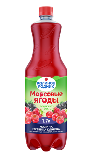 Калинов Родник Малина-Ежевика-Клюква морсовые ягоды напиток б/а не газ 1,7л*6